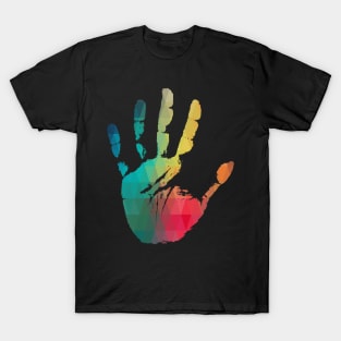 Rainbow color handprint T-Shirt